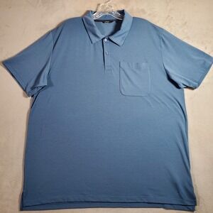 Rohan Golf Polo Shirt Mens XL Blue Performance Travel Stretch‎ Quick Dry Active